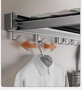 AeroFold Wall Storage Rack – Foldable Aluminium Coat & Towel Organiser | Modern Space-Saving Wall Hook