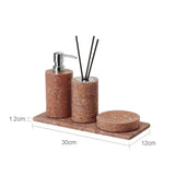 Aurello Red Travertine Bathroom Accessories Collection – Natural Stone Spa Luxury | Vintage Bathroom Décor
