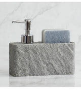 Velora Stone Soap Station – 2-in-1 Soap Dispenser & Sponge Holder for Kitchen & Bathroom Sinks