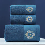 WinterLuxe Embroidered Cotton Towel Set – 3-Piece Jacquard Bathroom Collection | Soft Absorbent Luxury Towels