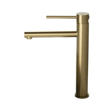 LuxeRose Tall Brushed Rose Gold Basin Mixer Tap – Single-Handle Bathroom Faucet for Vessel Sinks | Modern Hot & Cold Deck-Mounted Design