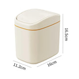 DeskEase Mini Waste Bin – Compact Swing Lid Desk Bin | Modern Desktop Organiser