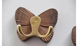 Walnut Butterfly Wall Hook Rack – Solid Wood Coat & Key Holder | Elegant Retro Home Storage