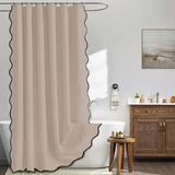 Velouré Scalloped Shower Curtain – Waterproof Luxury Bathroom Curtain | Elegant Wave Edge Design