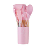 MaisonChef Silicone Utensil Set – 12-Piece Wooden Handle Cooking Tools | Heat-Resistant Kitchen Essentials