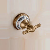 HeritageLuxe Antique Brass Bathroom Hardware Set – Vintage Brass & Ceramic Wall-Mounted Bathroom Accessories Collection