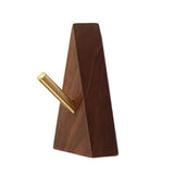 Aurivane Geometric Wall Hook – Solid Wood & Brass Hanging Hook | Modern Minimalist Key & Coat Holder