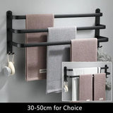 SlateBar Matte Black Towel Rail – Aluminium Wall-Mounted Holder | Modern Space-Saving Bathroom Storage