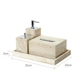 Bellaverto Beige Travertine Bathroom Accessory Set – Natural Stone Spa Collection | Luxury Marble Bathroom Décor