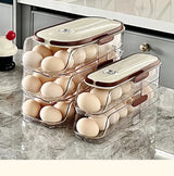 FreshRoll Automatic Egg Organizer – Multi-Tier Rolling Egg Holder | Stackable Refrigerator Egg Storage | Space-Saving Egg Dispenser for Kitchen