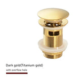 Vellora Brass Click-Clack Basin Waste – Solid Brass Pop-Up Sink Drain | Universal Bathroom Plug with Overflow Option