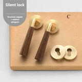 Ardenvale Walnut Door Handle Set – Quiet Interior Lock System | Vintage Wooden Lever Door Hardware
