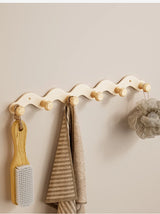Arqevia RuralHook 6-Hook Wall Rack – Rustic Aluminium Coat & Towel Hooks | Heavy-Duty Drill-Mounted Storage for Bathroom, Kitchen & Hallway