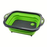 FlexiWash Foldable Multi-Purpose Basin – Portable Sink & Storage Tub | Cutting Board Function | Space-Saving Travel Design