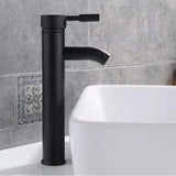 Obsidian Flow Basin Mixer – Matte Black Stainless Steel Bathroom Faucet | Modern Single Lever Sink Tap