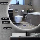NovaHalo Radiance LED Bathroom Mirror – Round Anti-Fog Vanity Mirror with Dimmable 3-Tone Lighting