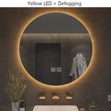 NovaHalo Radiance LED Bathroom Mirror – Round Anti-Fog Vanity Mirror with Dimmable 3-Tone Lighting