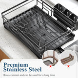 AquaDrain Pro Dish Rack – Large Rustproof Kitchen Drying Station | Fast-Flow Drainboard & Utensil Organiser