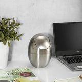 Aurelium Mini Waste Bin – Stainless Steel Swing-Top Desk Bin | Compact Luxury Bathroom & Office Trash Can