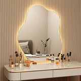 ElaraGlow Organic LED Vanity Mirror – Scandinavian Irregular Wall Mirror with Ambient Lighting for Bathroom & Living Spaces