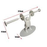 Grappige Gewichtheffer Toiletrolhouder – 3D Geprint | Staand Model | Grijs/Wit/Zwart