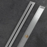 StreamLine Brushed Steel Shower Channel – 304 Stainless Steel Linear Floor Drain | Anti-Odour Wet Room Drainage System