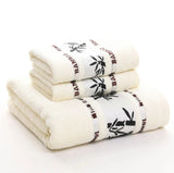 WinterLuxe Embroidered Cotton Towel Set – 3-Piece Jacquard Bathroom Collection | Soft Absorbent Luxury Towels