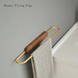 NordBar Freestanding Towel Stand – Solid Wood & Aluminium Countertop Holder | Compact Modern Bathroom Rack