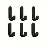 Novalith FlexiGrip 6-Pack Self-Adhesive J-Hooks – Heavy-Duty Waterproof Wall Hooks | No-Drill Multi-Purpose Organisers for Bathroom, Kitchen & Home