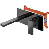 Obsidian Edge Wall Mixer Tap – Matte Black Brass Basin Faucet | Luxury Square Bathroom Mixer