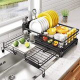 AquaDrain Pro Dish Rack – Large Rustproof Kitchen Drying Station | Fast-Flow Drainboard & Utensil Organiser