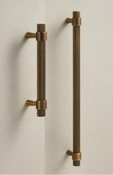 Belmont Knurled Brass T-Bar Handle – Art Deco Industrial Cabinet Pull | Vintage Luxury Furniture Hardware