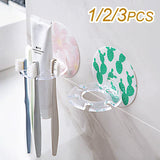 PureGrip Adhesive Bathroom Organiser – No-Drill Toothbrush & Vanity Storage Holder | Space-Saving Wall Rack