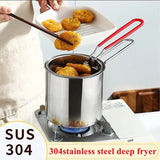 KuroKrisp Japanese Fry Pot – 304 Stainless Steel Tempura Pan Set | Oil-Saving Deep Fry Cooker