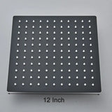 NoirFlow Square Rain Shower Head – Matte Black Stainless Steel Shower System | 360° Adjustable Luxury Rainfall Spray