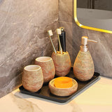 Hanaéri Ceramic Bathroom Accessories Set – Japanese-Inspired Luxury Vanity Collection | Vintage Spa Bathroom Décor