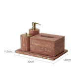 Aurello Red Travertine Bathroom Accessories Collection – Natural Stone Spa Luxury | Vintage Bathroom Décor