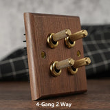 Maison Voltier Walnut Toggle Switch – Vintage Brass Wall Switch with USB Option | Luxury Retro Electrical Hardware