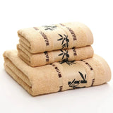 WinterLuxe Embroidered Cotton Towel Set – 3-Piece Jacquard Bathroom Collection | Soft Absorbent Luxury Towels