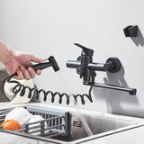 AquaFusion Pro Wall Mixer – 360° Pull-Out Stainless Steel Faucet | Luxury Kitchen & Bathroom Spray Tap