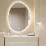 NovaLume LED Vanity Mirror – Irregular Frameless Wall Mirror | Touch-Control Ambient Lighting