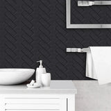 ChevronÉlite Peel & Stick Wall Tiles – Waterproof Herringbone Splashback Panels | Modern 3D Décor Finish