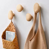 Scandinavian Pebble Wood Hooks – Minimalist No-Drill Coat & Door Hangers | Modern Home Organisation