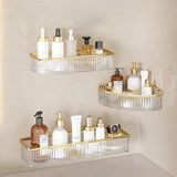 CrystalNest Corner Shelf – Clear Acrylic Bathroom Organiser | No-Drill Wall Storage Rack