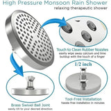 Velora RainSpa Shower System – High-Pressure Round Rainfall Shower Head with Wall-Mount Arm