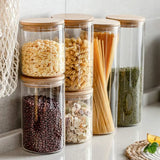 NordicPure Glass Storage Canister Set – Airtight Kitchen Jars with Wooden Lids | Modern Pantry Organisation Collection
