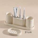 KaoriStone Wabi-Sabi Bathroom Accessories Set – Natural Stone Spa Collection | Minimalist Luxury Vanity Décor