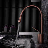 Roselle Pivot Basin Mixer Tap – Brushed Rose Gold Bathroom Faucet | Swivel Spout Luxury Sink Mixer