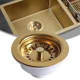 AurumFlow Gold Sink Basket Strainer – Luxury Stainless Steel Drain Stopper | Universal Kitchen & Bathroom Waste Filter