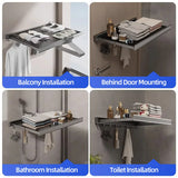 AeroFold Wall Storage Rack – Foldable Aluminium Coat & Towel Organiser | Modern Space-Saving Wall Hook